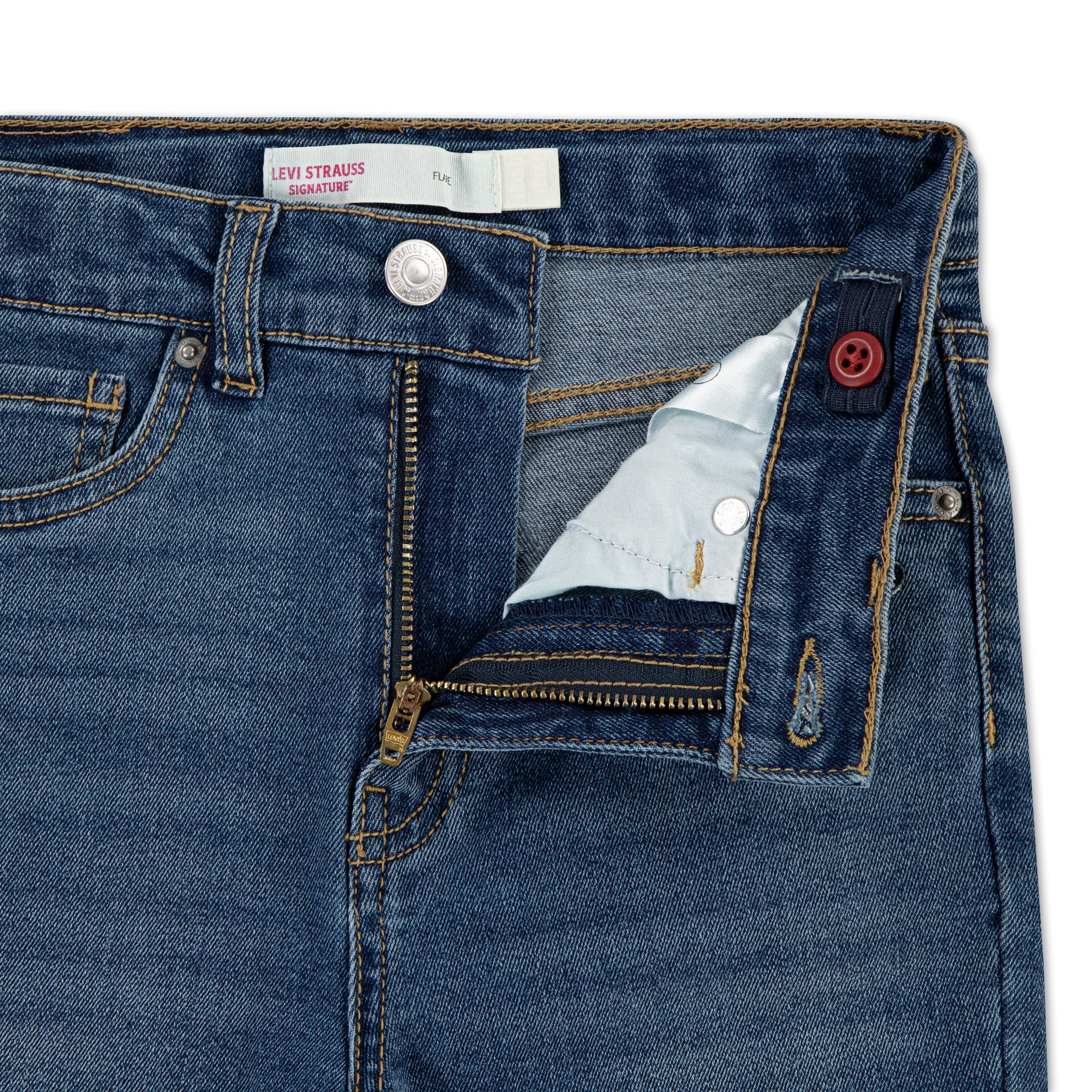 Levis Strauss Signature Girls Embroidered Butterfly Flare Jeans, Sizes 5-18