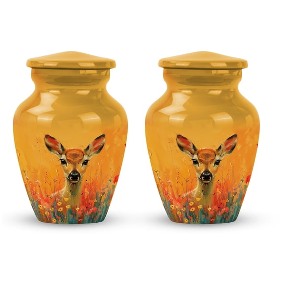 Autumn Fauna Bliss Adult Urns For Human Ashes Men - Burial Urns For Cremated Remains - Urn For Ashes For Women -Ashes Urn Adult (Size -3inch,2Pcs)