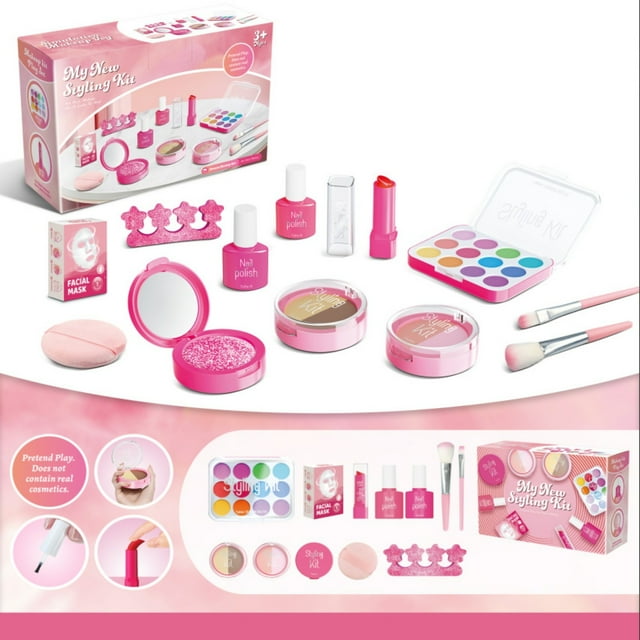 TIMIFIS Play House Children's Household Simulation Lipstick Eye Shadow Makeup Girl's Dressing Household Color Makeup Set Cannot Be Applied The Appearance Simulation Education