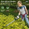 thumbnail image 3 of TOPZOO 21V Cordless Rotary Trimmer, 20" Dual-Action Blade Electric Hedge Trimmer, Handheld Shrub Trimmer with 3.0Ah Battery and Fast Charger, 3 of 10