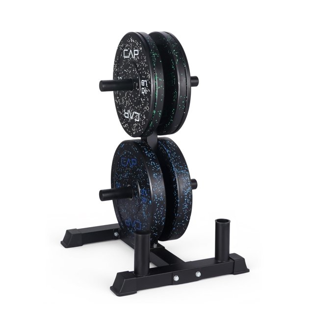 Set de discos CAP Barbell de 160 lb con rack de almacenamiento