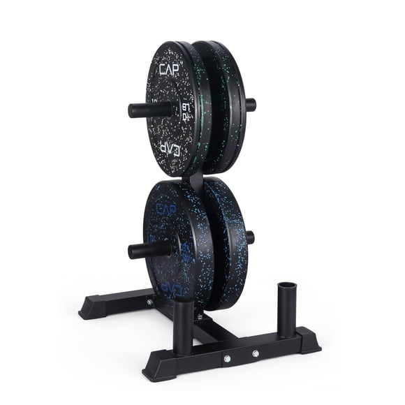 Set de discos CAP Barbell de 160 lb con rack de almacenamiento