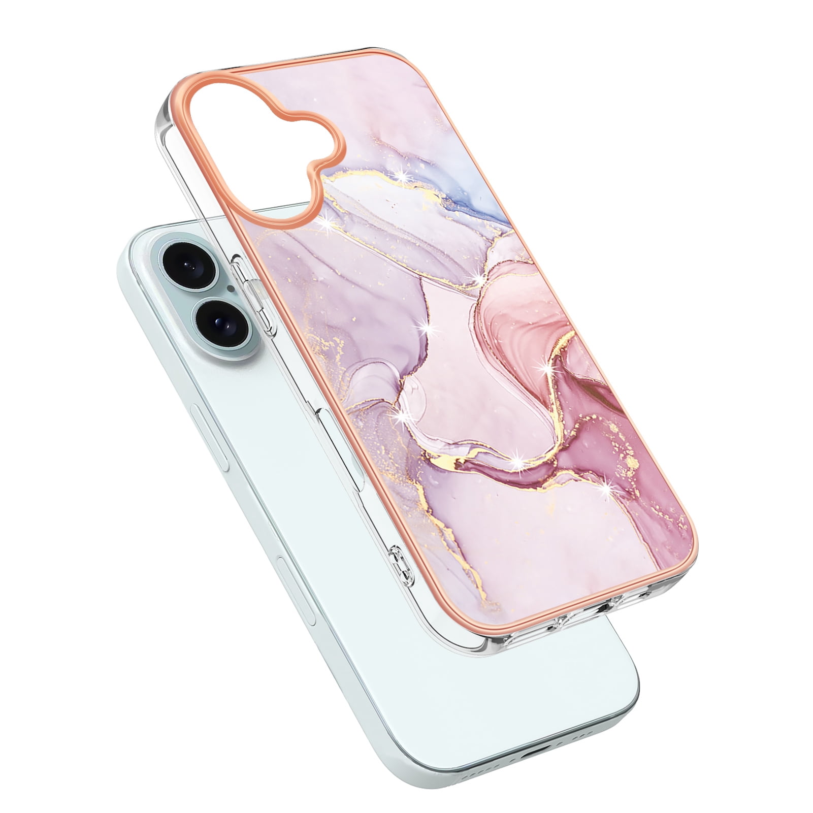 Case for iPhone 7 Marble-patterned gold-edge phone case - Stylish protection
