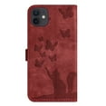 thumbnail image 6 of Mantto Cases for Apple iPhone 11 - 6.1 inch Butterfly Embossed & Cute Cat Patterned Wallet Case for Women Card Holder Flip Cover Kickstand PU Leather Magnetic Folio with Strap, Winered, 6 of 13