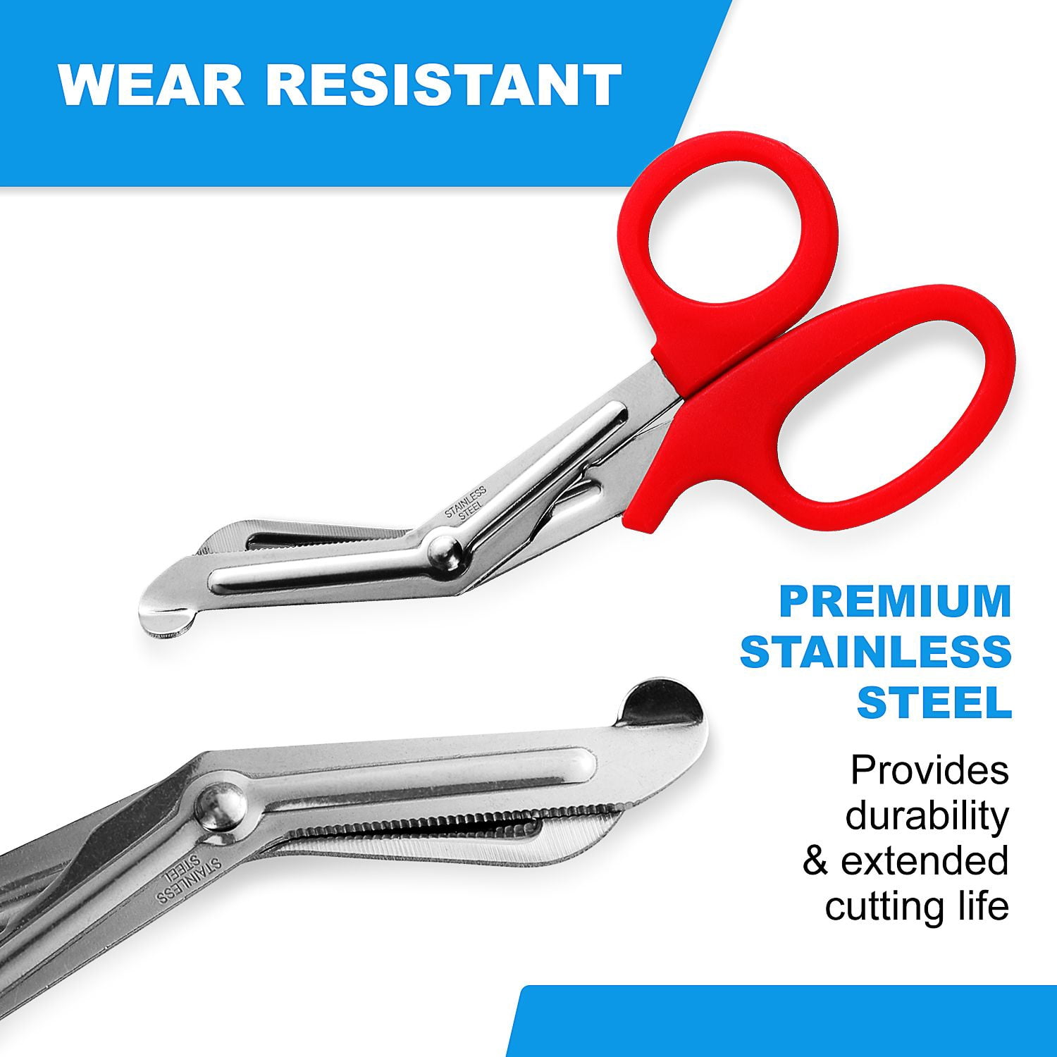 Primacare MS-4998 Pack of 50 Red 5.5" Trauma Shears