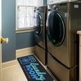 thumbnail image 2 of Laundry Room Rug Runner 48"x20"- Cool Unique Neon Style Black Area Rug Laundry Rug Mat Runner for Floor- Modern Long XL Large Non Slip Rug- Mint Blue Laundry Room Decor and Accessories Stuff, 2 of 5