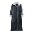 thumbnail image 2 of Kureaily Mens Bathrobe Autumn Winter Flannel Pajamas Loose Zippered Thick Nightgown Lounging Suit Summer Pajamas, 2 of 4