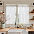 thumbnail image 1 of Cortinas Jinchan de Lino para Cocina 66x114 cm Blanco 2 Paneles, 1 of 9