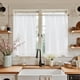 thumbnail image 1 of Cortinas Jinchan de Lino para Cocina 66x114 cm Blanco 2 Paneles, 1 of 9