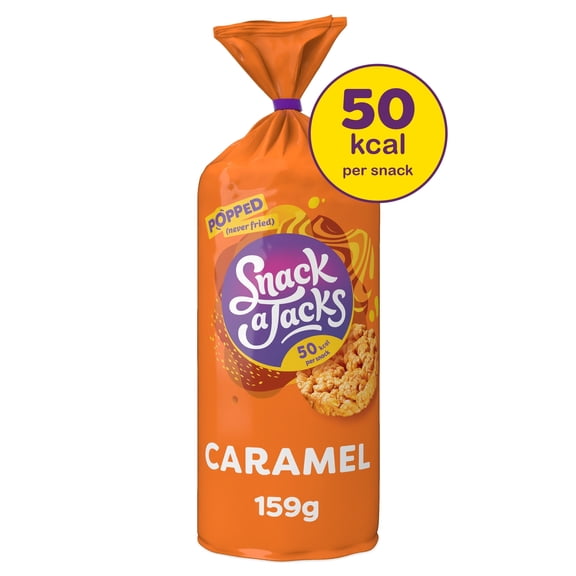Snack a Jacks Caramel Jumbo Rice Cakes 159g, Imported from Britain