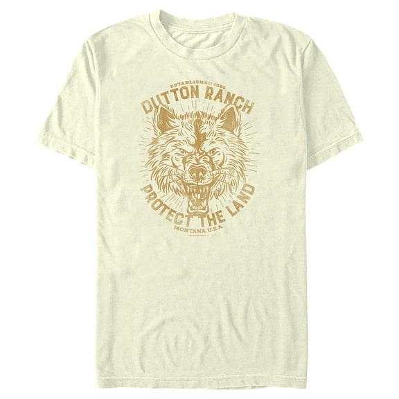 Men's Yellowstone Protect The Land Angry Wolf Dutton Ranch  Graphic T-Shirt
