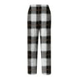 thumbnail image 5 of Dwelliawo Plaid Pants for Men Christmas Baggy Pajama Pants Buffalo Plaid Comfy Lounge Pj Pants Cute Checkered Drawstring Sleep Sweatpants Black 3XL, 5 of 6