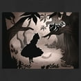 thumbnail image 2 of Women's Alice in Wonderland Cheshire Cat and Alice Silhouettes Graphic Tee Black Large, 2 of 4