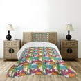 thumbnail image 4 of Ambesonne Jazz Music Quilted Bedspread Set 2 Pcs, Abstract Retro Party, Twin Size, Multicolor, 4 of 5