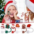 thumbnail image 3 of Taicans Christmas Silicone Straw Toppers - Reusable 0.4in Leak-Proof Drink Caps,Airtight & Dust-Proof Design Cute Party Accessories for Cups (Set of 1), 3 of 6