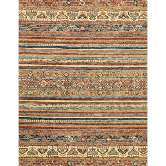Ahgly Company Indoor Rectangle Abstract Chestnut Red Abstract Area Rugs, 2' x 3'