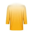 thumbnail image 5 of LADIGASU Ladies' Printed V-neck Three Quarter Sleeve 3/4 Sleeve T-shirt, 5 of 6
