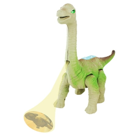 Dinosaur Brachiosaurus Battery Operated Walking Toy Dinosaur Figure w/Light Projection, Light Up Eyes, Realistic Movement (Colors May (Best Light For Your Eyes)