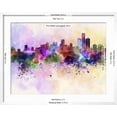 thumbnail image 5 of Art.com Detroit Skyline in Watercolor Background Art Print by paulrommer, White Frame Wall Art, 29" x 23", 5 of 5