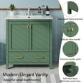 thumbnail image 6 of Harper & Bright Designs 30" Bathroom Vanity with Sink Combo, Bathroom Cabinet with Ceramic Top, Multifunctional Storage Doors and Drawer, Green, 6 of 17