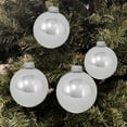 thumbnail image 5 of Glass Christmas Tree Ornaments - 80mm / 3.25" [4 Pieces] Designer Balls from Christmas By Krebs Seamless Hanging Holiday Decor (Bright Silver), 5 of 7