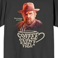 thumbnail image 2 of Stranger Things Hopper Mornings Are For Coffee & Contemplation Adult Charcoal Crew Neck Short Sleeve T-shirt-Medium, 2 of 7
