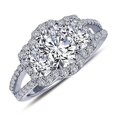 thumbnail image 3 of Lafonn Classic Sterling Silver Platinum Plated Lassire Simulated Diamond Ring (2.19 CTTW), 3 of 5