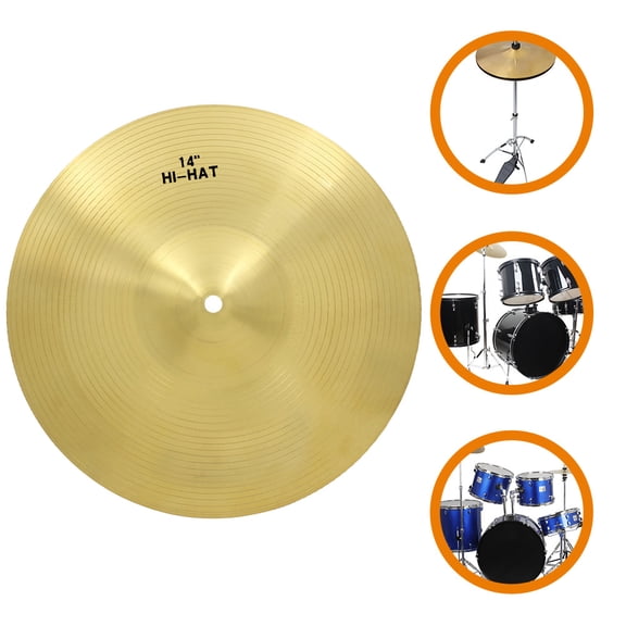 LOLIPPYY Practice Drum Cymbal Metal Golden Crash Cymbal for Drum Set with