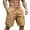 Khaki, variant on Men's Drawstring Waist Casual Cargo Shorts, Loose-Fit Solid Color Work Shorts with 6 Pockets, Breathable Outdoor Utility Short Pants ,Earthy Yellow XL