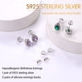 thumbnail image 5 of TINGN Birthstone Stud Earrings for Women Mom S925 Sterling Silver Halo Birthstone Earrings for Women Mom Anniversary Birthday Gifts, 5 of 7