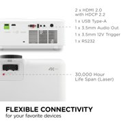 ViewSonic LX700-4K 4K UHD 3500 Lumens Laser Gaming Projector