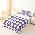 thumbnail image 5 of Homewish Spooky Skull Grid Twin Sheets,Halloween Bedding,Purple White,3-Piece,1 Fitted Sheet and 1 Pillowcase, 5 of 6