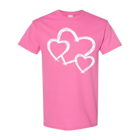 Inktastic Three White Hearts T-Shirt