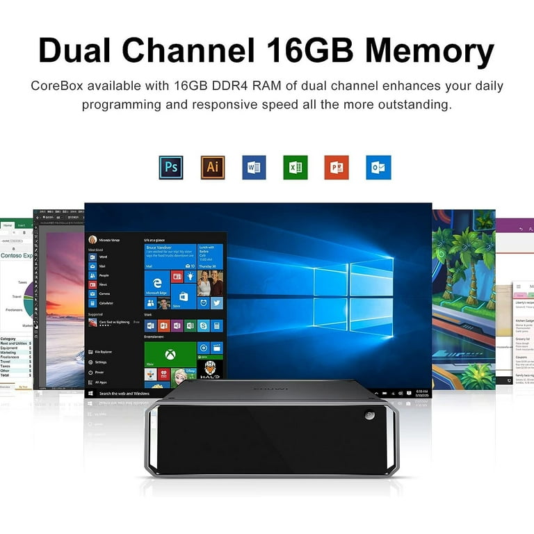 CHUWI CoreBox Pro Mini PC, 12GB RAM 256GB SSD,Intel i3-1005G1 (Up