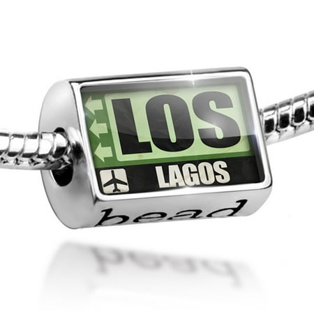 - Bead Airportcode LOS Lagos Charm Fits All European Bracelets