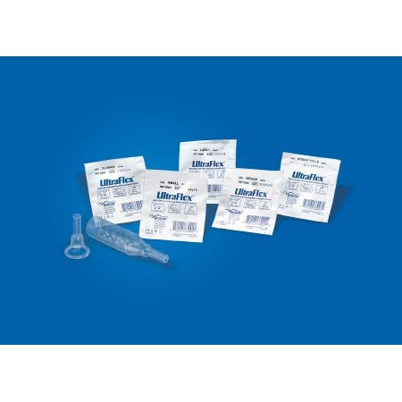 Male External Catheter, UltraFlex, Self-Adhesive Band, Silicone, Size Medium