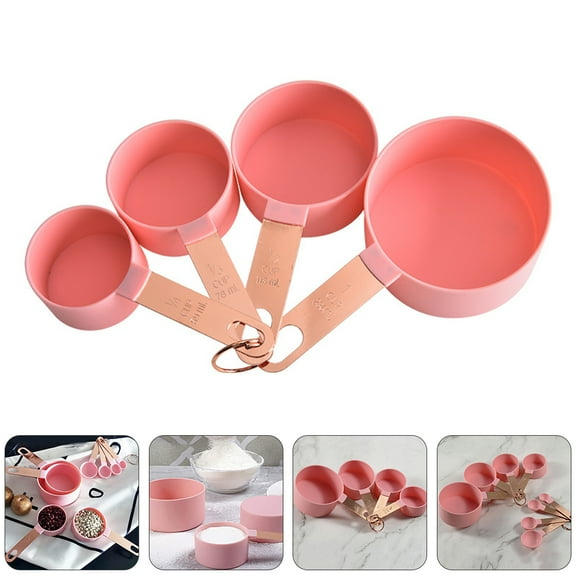 WHAMVOX  Measuring Cup Spoon Set Teaspoon Cups Measure Stainless Pink