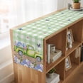 thumbnail image 6 of Table Runners 72 Inches Long Dress Scarves, Blue Purple Floral Farmhouse Kitchen Table Runner, Coffee Tablerunners, Spring Hydrangea Flower Truck Green Plaid 14x72 Inch, 6 of 9