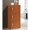 thumbnail image 2 of Hodedah 3 Shelf 3 Door Multi-Purpose Wooden Bookcase in Cherry Finish, 2 of 5