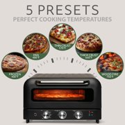 Willow 1800W Electric Pizza Oven, Black – Indoor Countertop Pizza Maker, Digital Temp Control, Preheat & Keep Warm Function, Pizza Stone Included, Heats to 750°F for Stone-Baked Pizza