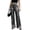 Gray -BU21, variant on Dwellite Wide Leg Pants for Women Satin Waistband Pants Casual Long Flowy Loose Trousers 2026 Coffee L