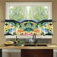 thumbnail image 4 of Yayeee Kitchen Curtains Tier Set of 2 Light Filtering 57"x36" Over Sink Window Panels, Art Field, 4 of 7