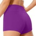 thumbnail image 2 of Dwellite High Waist Athletic Biker Shorts for Girls Yoga Casual for Kids Teen Summer Comfy Gymnastics Shorts 5-13Y Dark Purple 130, 2 of 6