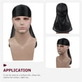 thumbnail image 5 of Seda Durag cola larga Durags Headwraps satén elástico Durag para hombres mujeres olas, 5 of 5