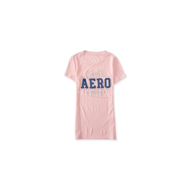 Aeropostale New York Athletics Embellecido playera para mujer, rosa, mediano Aeropostale Camiseta adornada