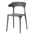 thumbnail image 1 of Chaise de Salle à Manger Extérieure en Plastique Moderne avec Dossier Ouvert en Forme de U, Gris, 1 of 7