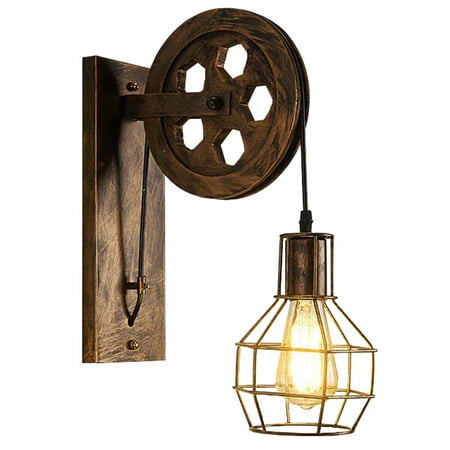 

Loft Retro Lanterns Fixtures Pulley Wall Lamp Pendant Suspension Light Fitting Kitchen Bedroom Living Room Wall Lamp wi
