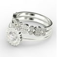 thumbnail image 4 of Beautiful 2.10 Carat Round Diamond Moissanite Engagement Ring, Floral Halo Wedding Ring, Two Matching Band in 18k White Gold Plating, Bridal Rings, Gift For Her, Promise Ring, 4 of 4