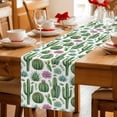 thumbnail image 5 of Cactus Summer Table Runner 90 Inches, Watercolor Tropical Botanical White Bed Runner Dresser Scarves Tabletop for Indoor Outdoor Parties/Ceremony/Banquet, 13" x 90", 5 of 9