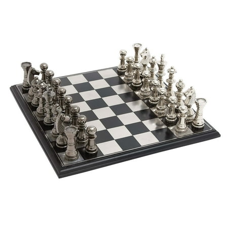Roman Metal Chess - Decmode Aluminum Wood Chess Set, Multi Color